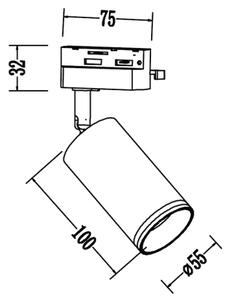 Faretto per sistema binario monofase PIPE 1xGU10/10W/230V bianco
