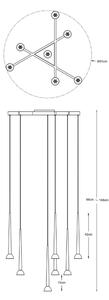 Zuma Line P0603-07C-SDB1 - Lampadario LED a sospensione BOSTON 7xLED/6W/230V nero/oro