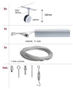 Paulmann 94457 - KIT 5x LED da 4 W sistema a cavo completo CLEAR 230 V