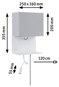 Paulmann 78913 - LED/2,5W + 1xE27/40W Applique da parete con porta USB MERANI 230V