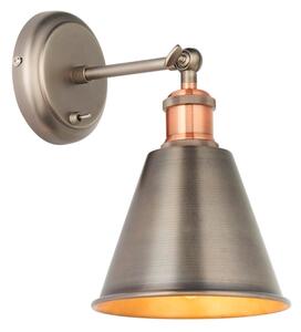 Endon 92866 - Faretto da parete HAL 1xE27/10W/230V cromo opaco/ramato
