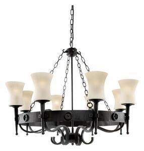Searchlight 0818-8BK - Lampadario a catena CARTWHEEL 8xE27/60W/230V nero