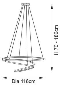 Endon 97645 - Lampadario dimmerabile su cavo TWIRL LED/131W/230V 3000K dorato