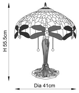 Endon 64093 - Lampada da tavolo Tiffany DRAGONFLY 2xE27/60W/230V diam. 41 cm