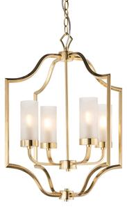 Endon 81914 - Lampadario a catena EDREA 4xE14/6W/230V ottone