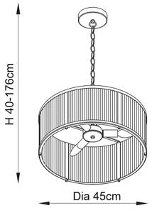 Endon 106282 - Lampadario a catena RIDGETON 3xE14/6W/230V ottone