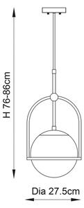 Endon 90844 - Lampadario su asta ONTARIO 1xE27/10W/230V ottone