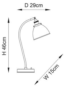 Endon 98752 - Lampada da tavolo FRANKLIN 1xE14/7W/230V cromo satinato/antracite