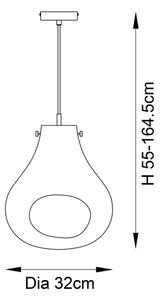 Endon 99790 - Lampadario a sospensione con cavo EUROPA 1xE27/10W/230V marrone fumé