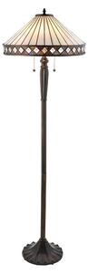Endon 70936 - Lampada da terra Tiffany FARGO 2xE27/60W/230V, diametro 50 cm