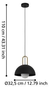 Eglo 56459 - Lampadario a sospensione CALMANERA 1xE27/40W/230V nero
