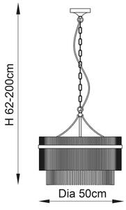 Endon 104112 - Lampadario a catena MARIETTA 5xE14/7W/230V cromo lucido/vetro trasparente