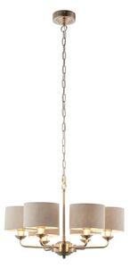Endon 99151 - Lampadario sospeso con catena HIGHCLERE 6xE14/28W/230V grigio/cromo opaco