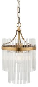 Endon 112572 - Lampadario a catena MARIETTA 1xE27/10W/230V ottone/trasparente
