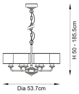 Endon 99151 - Lampadario sospeso con catena HIGHCLERE 6xE14/28W/230V grigio/cromo opaco