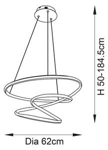 Endon 97632 - Lampadario a sospensione su cavo DUNE LED/47,5W/230V 3000K nero