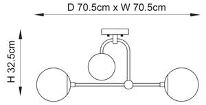 Endon 90843 - Lampada a soffitto ONTARIO a montaggio superficiale 4xE14/7W/230V in ottone