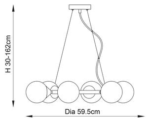 Endon 106390 - Lampadario sospeso su cavo OTIS 6xG9/3W/230V dorato