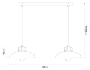 Brilagi - LED Lampadario a sospensione con filo FLAMENGO 2xE27/60W/230V beige