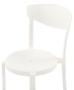 Set di 4 Sedie Moderne da Esterno e Interno in Plastica Bianco Beliani