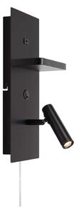 Markslöjd 109018 - Lampada da parete LED CARICA con mensola e porta USB 4W/230V, nero