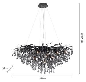 Paul Neuhaus 2192-18 - Lampadario a sospensione con cavo ICICLE 10xG9/40W/230V 50x100 cm nero