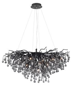 Paul Neuhaus 2192-18 - Lampadario a sospensione con cavo ICICLE 10xG9/40W/230V 50x100 cm nero