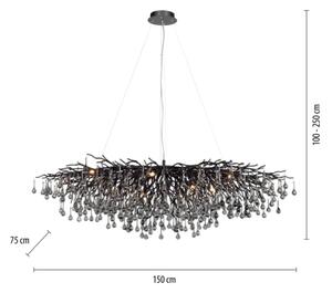 Paul Neuhaus 2031-18 - Lampadario a sospensione con cavi ICICLE 15xG9/40W/230V 75x150 cm nero