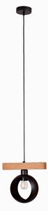 Duolla - Lampadario a sospensione su cavo IRONLINE 1xE27/15W/230V pino/rovere/nero