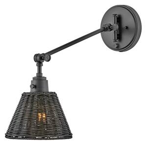 Hinkley HK-ARTI-1W-BK-BR - Faretto da parete ARTI 1xE27/60W/230V nero