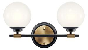 Kichler KL-BENNO2-BK-CPZ-LED Lampada da bagno BENNO 2x LED/3W/230V nero/oro IP44