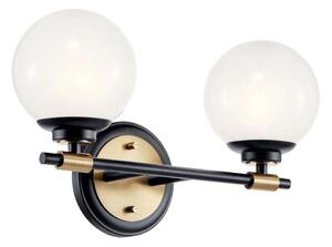 Kichler KL-BENNO2-BK-CPZ-LED Lampada da bagno BENNO 2x LED/3W/230V nero/oro IP44