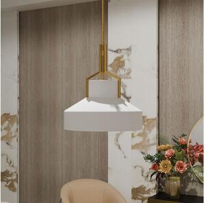 Quoizel QZ-BRECKEN-2P-AB-OPAL - Lampadario a stelo BRECKEN 2xE27/60W/230V oro/bianco