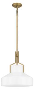 Quoizel QZ-BRECKEN-2P-AB-OPAL - Lampadario a stelo BRECKEN 2xE27/60W/230V oro/bianco