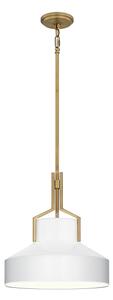 Quoizel QZ-BRECKEN-2P-AB-OPAL - Lampadario a stelo BRECKEN 2xE27/60W/230V oro/bianco