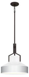 Quoizel QZ-BRECKEN-2P-OZ-OPAL - Lampada a sospensione con asta BRECKEN 2xE27/60W/230V nero/bianco