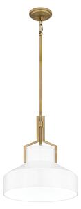 Quoizel QZ-BRECKEN-2P-AB-OPAL - Lampadario a stelo BRECKEN 2xE27/60W/230V oro/bianco