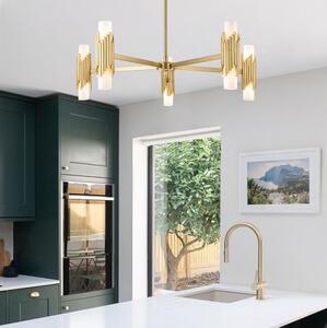 Elstead MARVELE10-AB-OPAL - Lampadario su asta MARVELE 10xE14/40W/230V oro