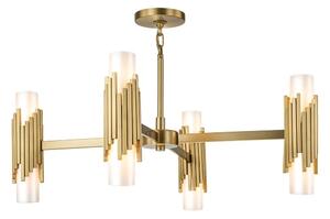 Elstead MARVELE8-AB-OPAL - Lampadario su asta MARVELE 8xE14/40W/230V dorato
