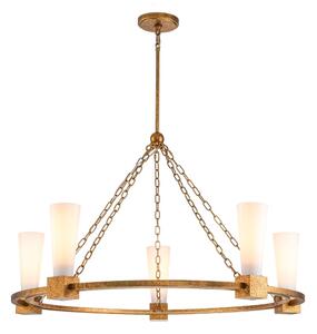 Elstead KRISTY5-DG-OPAL - Lampadario a stelo KRISTY 5xE27/40W/230V, finitura rame