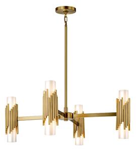 Elstead MARVELE8-AB-OPAL - Lampadario su asta MARVELE 8xE14/40W/230V dorato