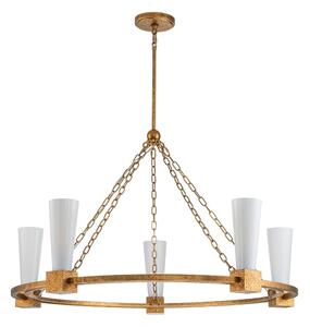 Elstead KRISTY5-DG-OPAL - Lampadario a stelo KRISTY 5xE27/40W/230V, finitura rame