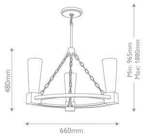 Elstead KRISTY3-DG-OPAL - Lampadario a stelo KRISTY 3xE27/40W/230V finitura rame