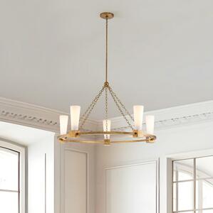 Elstead KRISTY5-DG-OPAL - Lampadario a stelo KRISTY 5xE27/40W/230V, finitura rame