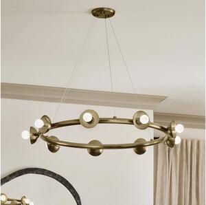 Kichler KL-PALTA9-CPZ - Lampadario a sospensione su cavo PALTA 9xE14/40W/230V, finitura oro