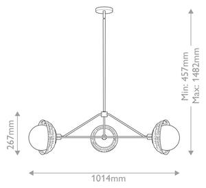 Alora Mood ALM-PERTH3-GD - Lampadario a stelo PERTH 3xE14/40W/230V dorato