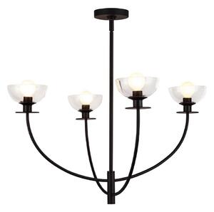 Alora Mood ALM-SYLVIA4-BK-CL - Lampada a sospensione su asta SYLVIA 4xE14/40W/230V nero
