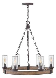 Hinkley HK-SAWYER6-SQ - Lampadario a sospensione con catena SAWYER 6xE14/40W/230V marrone