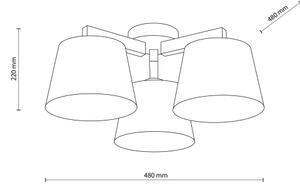 Brilagi - Lampada da soffitto a plafone LATTE SABIA 3xE27/15W/230V pino/marrone