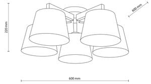Brilagi - Lampadario a plafone LATTE SABIA 5xE27/15W/230V pino/misto